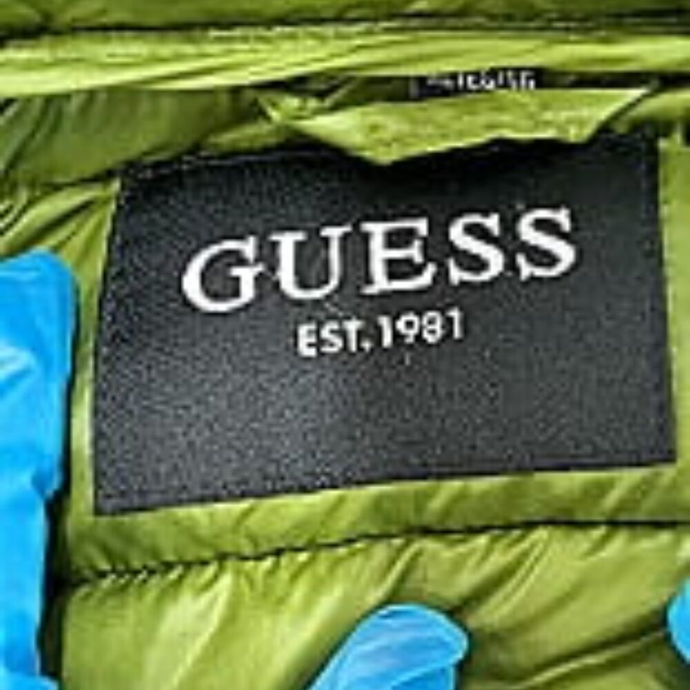 Women's Hooded Puffer Jacket by Guess; Winter Coat; Size XL; EUC; Peridot Green - Picture 3 of 5